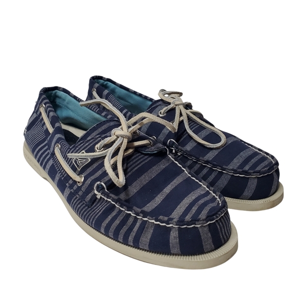 Sperry Topsider Boat Shoes Navy/Chambray Mens … - Picture 1 of 6